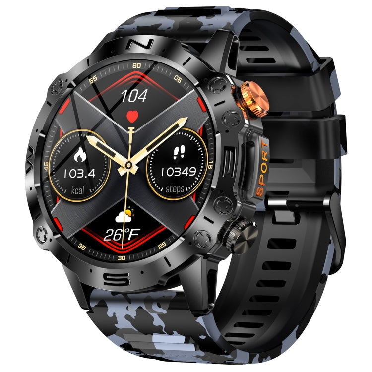 K59 IP67 BT5.0 1.43inch Smart Watch Support Voice Call / Sleep Detection Camo Blue