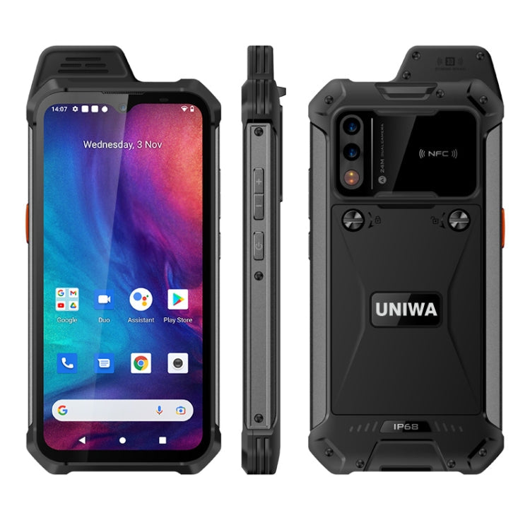 UNIWA W888 HD+ Rugged Phone, 6.3 inch Android 11 Mediatek MT6765 Helio P35 Octa Core up to 2.3GHz, NFC, OTG, Network: 4G, W888 HD+, 4GB+64GB W888 HD+, 4GB+64GB Black