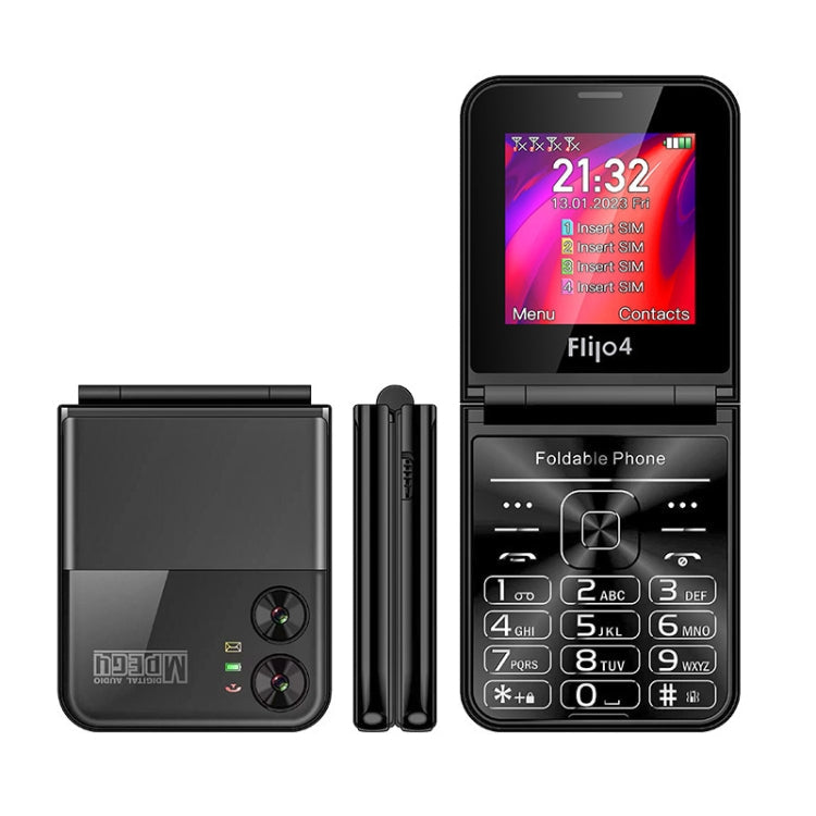 UNIWA F265 Flip Style Phone, 2.55 inch Mediatek MT6261D, FM, 4 SIM Cards, 21 Keys – Card Slot, Flip