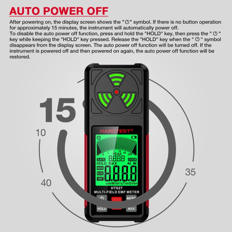 HABOTEST HT627 Electromagnetic Radiation Detector, HT627
