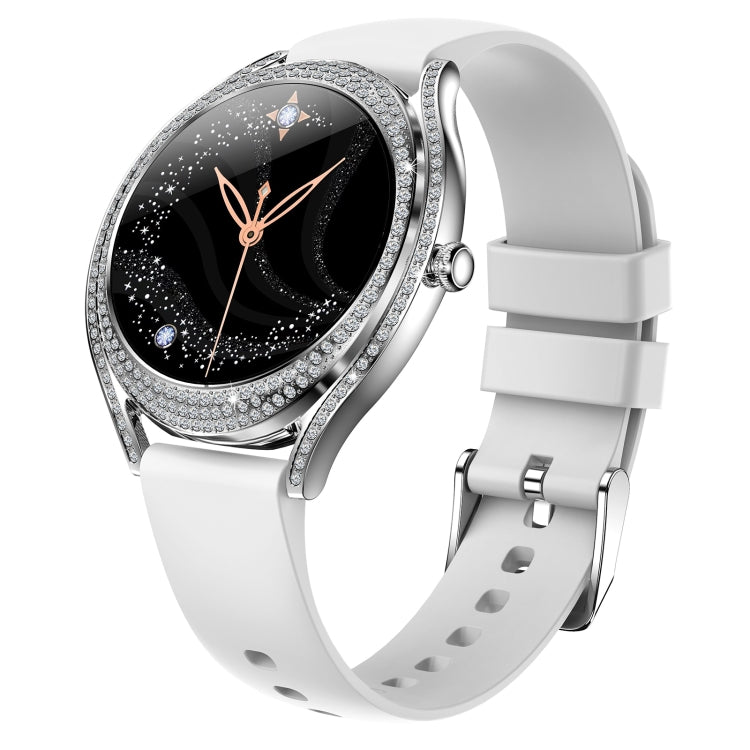 V66 Smart Watch – 1.28" Screen, Heart Rate Monitoring, Bluetooth 5.0 Silicone Strap Silver