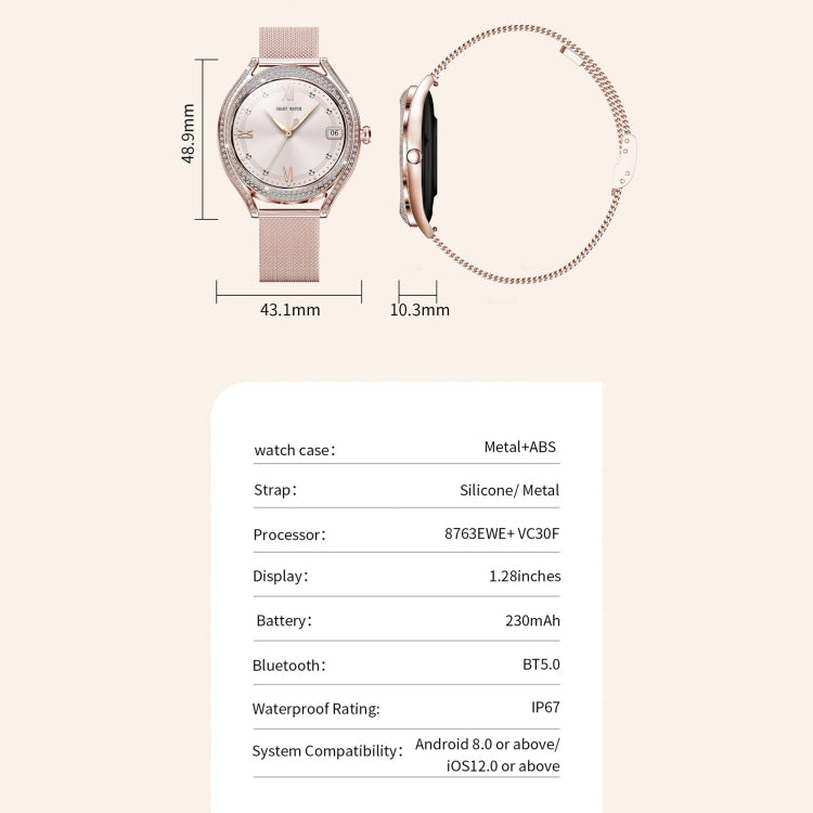V66 Smart Watch – 1.28" Screen, Heart Rate Monitoring, Bluetooth 5.0