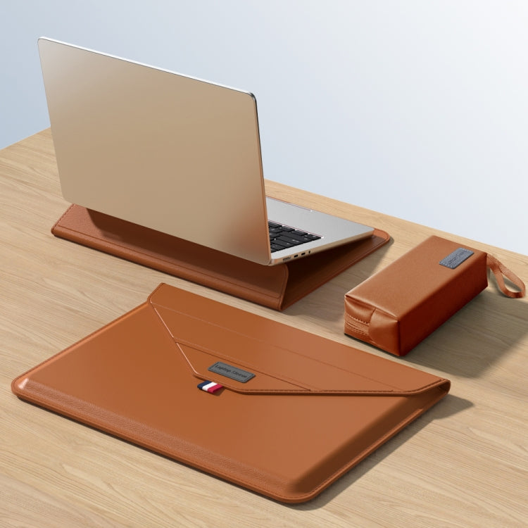Envelope Holder Laptop Sleeve Bag with Accessories Bag – Waterproof, Magnetic, Leather, For 13/14 inch, For 15.4/15.6/16.1 inch