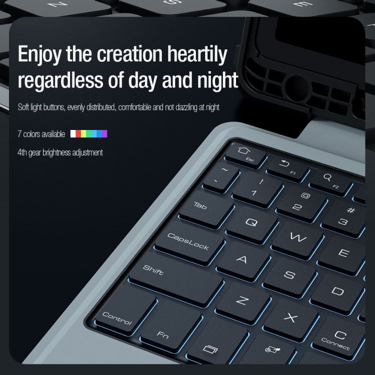 Nillkin Backlit Version Bumper Combo Keyboard Case – Bluetooth, TPU, For Samsung Galaxy Tab S9 / S9 5G, For Samsung Galaxy Tab S9+ / S9+ 5G