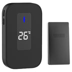 C303B One to One Home Wireless Doorbell Temperature Digital Display Remote Control Elderly Pager, US Plug, EU Plug, UK Plug US Plug Black