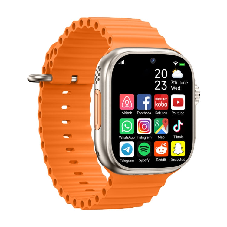 GS37 1.95 inch Screen Smart Phone Watch, Android 9.0, Spreadtrum SL8541E, Network: 4G, Single Nano SIM, Front & Rear Camera, 1GB+16GB 1GB+16GB Orange Gold