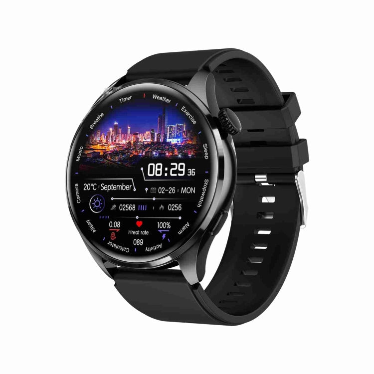 TM05 Smart Bracelet – 1.46" Screen, IP67 Waterproof, Blood Pressure Monitoring (46 inch) Silicone Band Black