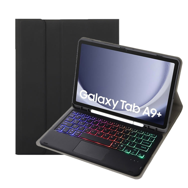 A09B-AS Candy Color Touch Backlight Bluetooth Keyboard Leather Tablet Case with Pen Holder, A09B-AS – Leather, Bluetooth