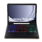 A09B-AS Candy Color Touch Backlight Bluetooth Keyboard Leather Tablet Case with Pen Holder, A09B-AS – Leather, Bluetooth
