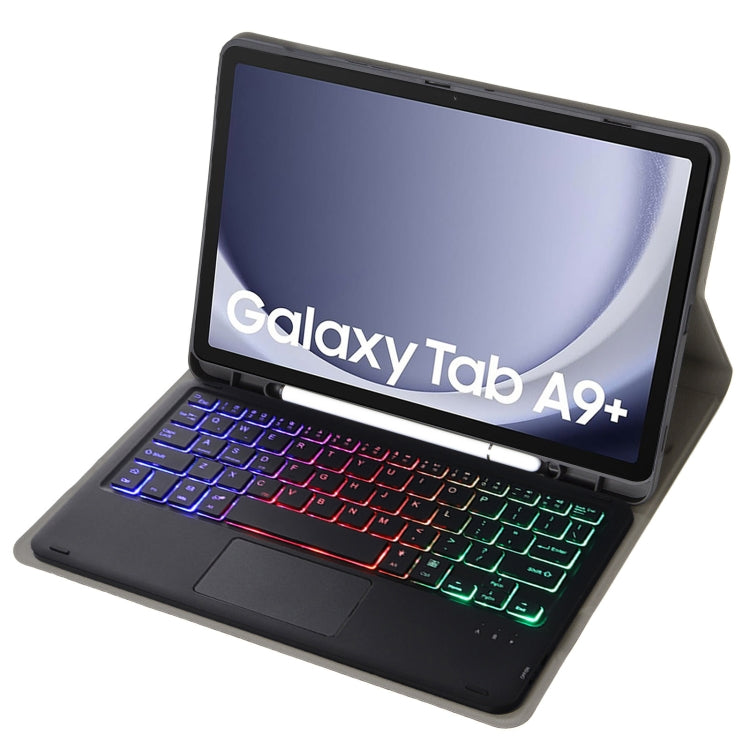 A09B-AS Candy Color Touch Backlight Bluetooth Keyboard Leather Tablet Case with Pen Holder, A09B-AS – Leather, Bluetooth