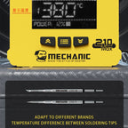 Mechanic 210MAX Dual Station Thermostatic Adjustable Digital Display Soldering Station, US, EU