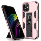 Armor Shockproof TPU + PC Magnetic Protective Case with Invisible Holder, For iPhone 12 Pro Max For iPhone 12 Pro Max Rose Gold