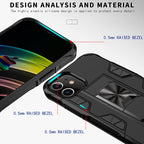 Armor Shockproof TPU + PC Magnetic Protective Case with Invisible Holder, For iPhone 12 Pro Max