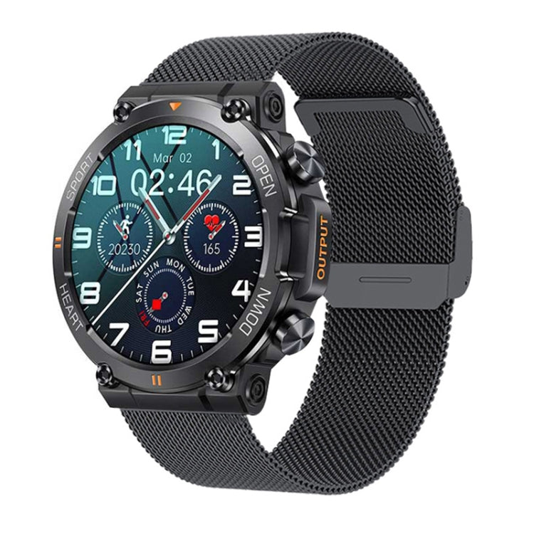 K56 Pro 1.39 inch Smart Steel Strap Wristband Support Heart Rate Monitoring / Blood Pressure Monitoring, Steel Strap (Black Milanese), Steel Strap (Black Three Strains), Steel Strap (Black Bamboo Joint) Steel Strap (Black Milanese) Black Milanese