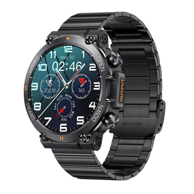 K56 Pro 1.39 inch Smart Steel Strap Wristband Support Heart Rate Monitoring / Blood Pressure Monitoring, Steel Strap (Black Milanese), Steel Strap (Black Three Strains), Steel Strap (Black Bamboo Joint) – Bluetooth Steel Strap (Black Bamboo Joint) Black Bamboo Joint