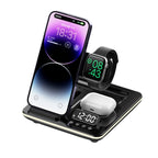 A93 15W 5 in 1 Multifunctional Foldable Wireless Charger Desktop Phone Stand – Magnetic, TPU Black