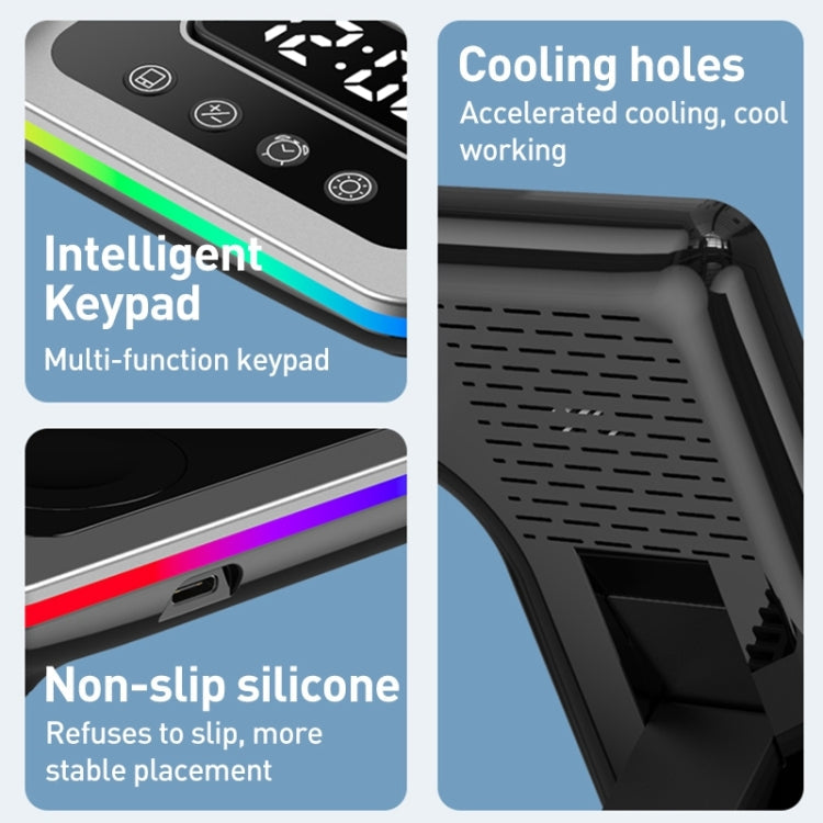 A93 15W 5 in 1 Multifunctional Foldable Wireless Charger Desktop Phone Stand – Magnetic, TPU