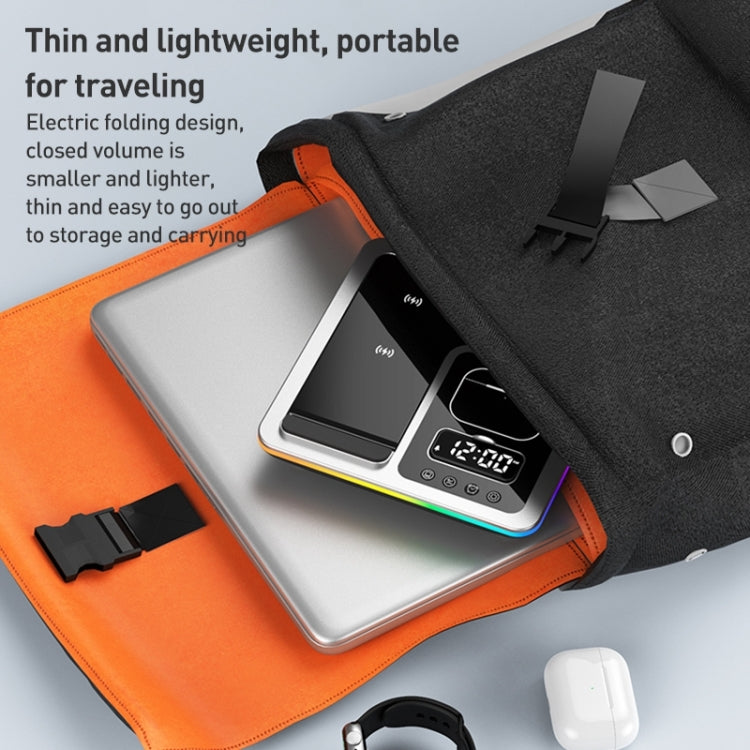 A93 15W 5 in 1 Multifunctional Foldable Wireless Charger Desktop Phone Stand – Magnetic, TPU