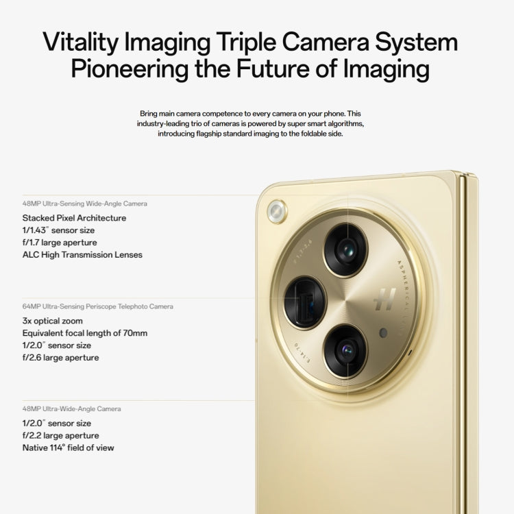 OPPO Find N3, Side Fingerprint, 7.82 inch + 6.31 inch ColorOS 13.2 Snapdragon 8 Gen 2 Octa Core up to 3.187GHz, NFC, OTG, Network: 5G, 12GB+512GB