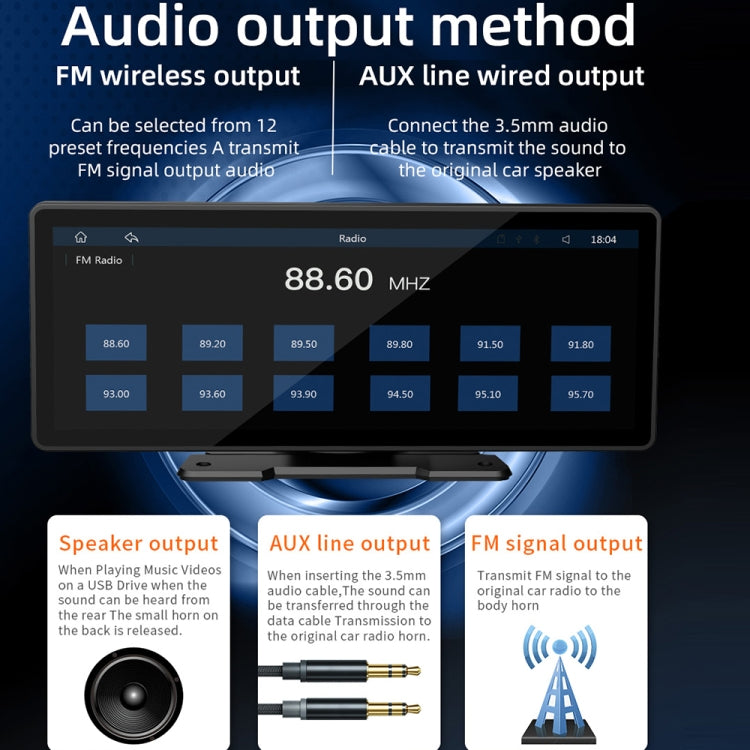 B5303 10.26 inch Portable Car MP5 Player Support CarPlay / Android Auto, B5303 – Bluetooth, TPU