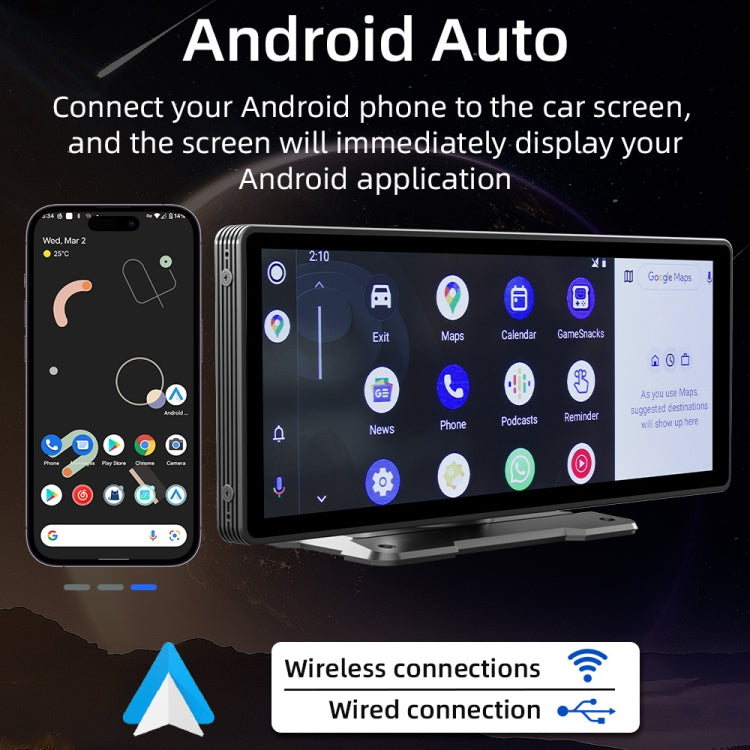 B5303 10.26 inch Portable Car MP5 Player Support CarPlay / Android Auto, B5303 – Bluetooth, TPU