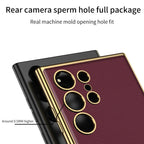GKK Plating TPU + Leather Full Coverage Phone Case, For Samsung Galaxy S24 Ultra 5G, For Samsung Galaxy S24+ 5G, For Samsung Galaxy S24 5G