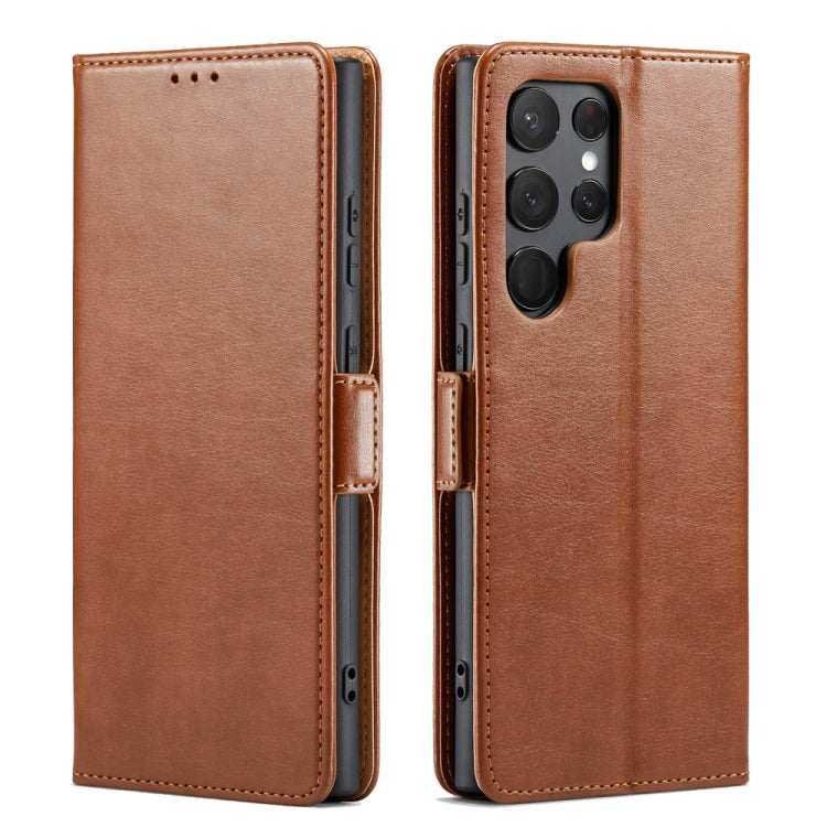 Fierre Shann PU Genuine Leather Texture Phone Case – Card Slot, Leather, TPU, For Samsung Galaxy A15 5G, For Samsung Galaxy A55 5G, For Samsung Galaxy A35 5G, For Samsung Galaxy S24 Ultra 5G, For Samsung Galaxy S24+ 5G, For Samsung Galaxy S24 5G For Samsung Galaxy S24 Ultra 5G Brown
