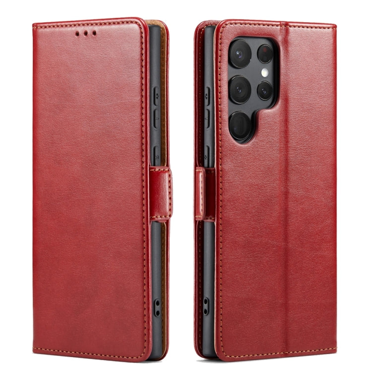 Fierre Shann PU Genuine Leather Texture Phone Case – Card Slot, Leather, TPU, For Samsung Galaxy A15 5G, For Samsung Galaxy A55 5G, For Samsung Galaxy A35 5G, For Samsung Galaxy S24 Ultra 5G, For Samsung Galaxy S24+ 5G, For Samsung Galaxy S24 5G For Samsung Galaxy S24 Ultra 5G Red