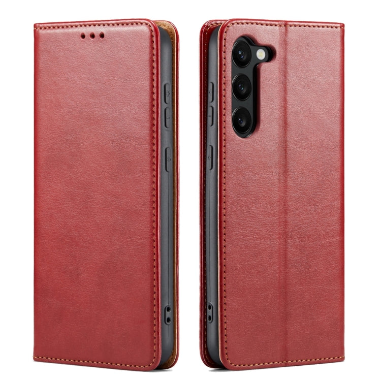 Fierre Shann PU Genuine Leather Texture Phone Case – Card Slot, Leather, TPU, For Samsung Galaxy A15 5G, For Samsung Galaxy A55 5G, For Samsung Galaxy A35 5G, For Samsung Galaxy S24 Ultra 5G, For Samsung Galaxy S24+ 5G, For Samsung Galaxy S24 5G For Samsung Galaxy S24+ 5G Red
