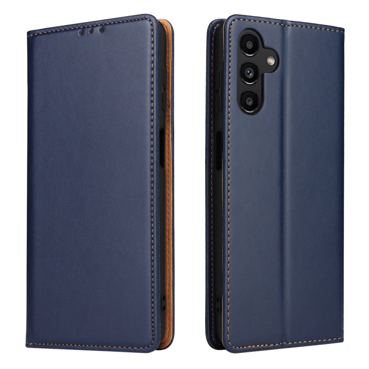 Fierre Shann PU Genuine Leather Texture Phone Case, For Samsung Galaxy A15 5G, For Samsung Galaxy A55 5G, For Samsung Galaxy A35 5G, For Samsung Galaxy S24 Ultra 5G, For Samsung Galaxy S24+ 5G, For Samsung Galaxy S24 5G For Samsung Galaxy A15 5G Blue