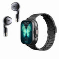 D8 2.01 inch 2 in 1 Bluetooth Earphone Steel Band Smart Watch, Support Health Monitoring / NFC, Steel Band (Black), Steel Band (Silver) Steel Band (Black) Black