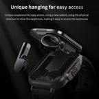 D8 2.01 inch 2 in 1 Bluetooth Earphone Steel Band Smart Watch, Support Health Monitoring / NFC, Steel Band (Black), Steel Band (Silver)