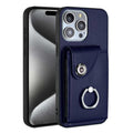 Organ Card Bag Ring Holder Phone Case, For iPhone 14 Pro Max, For iPhone SE 2022 / 2020 / 8 / 7, For iPhone 13 Pro Max, For iPhone 13 Pro For iPhone 14 Pro Max Blue