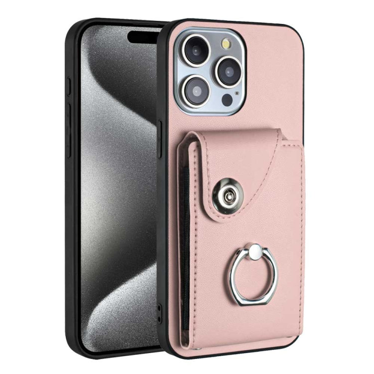 Organ Card Bag Ring Holder Phone Case – Wear-resistant, Ring Holder, Card Slot, For iPhone 14 Pro Max, For iPhone SE 2022 / 2020 / 8 / 7, For iPhone 13 Pro Max, For iPhone 13 Pro For iPhone 13 Pro Max Pink