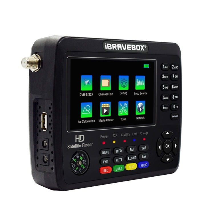 iBRAVEBOX V10 Finder Max+ 4.3 inch Display Digital Satellite Meter Signal Finder, Support DVB-S/S2/S2X AHD, EU Plug, US Plug, UK Plug, AU Plug – TPU