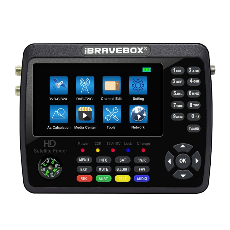 iBRAVEBOX V10 Finder Pro+ 4.3 inch Display Digital Satellite Meter Signal Finder, Support DVB-S/S2/S2X/T/T2/C AHD, EU Plug, US Plug, UK Plug, AU Plug EU Plug
