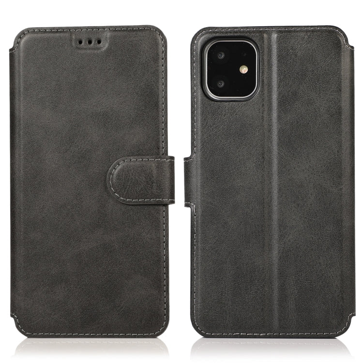 Calf Texture Magnetic Buckle Horizontal Flip Leather Case with Holder & Card Slots & Wallet & Photo Frame, For iPhone 12 / 12 Pro For iPhone 12 12 Pro Black