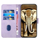 YX0060 Elephant Head Embossed Phone Leather Case with Lanyard, For iPhone 14 Pro, For iPhone 14 Pro Max, For iPhone SE 2022/SE 2020/6/7/8