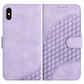 YX0060 Elephant Head Embossed Phone Leather Case with Lanyard, For iPhone XS Max, For iPhone 8 Plus / 7 Plus For iPhone XS Max Light Purple
