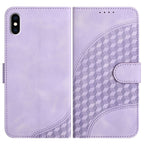 YX0060 Elephant Head Embossed Phone Leather Case with Lanyard, For iPhone XS Max, For iPhone 8 Plus / 7 Plus For iPhone XS Max Light Purple