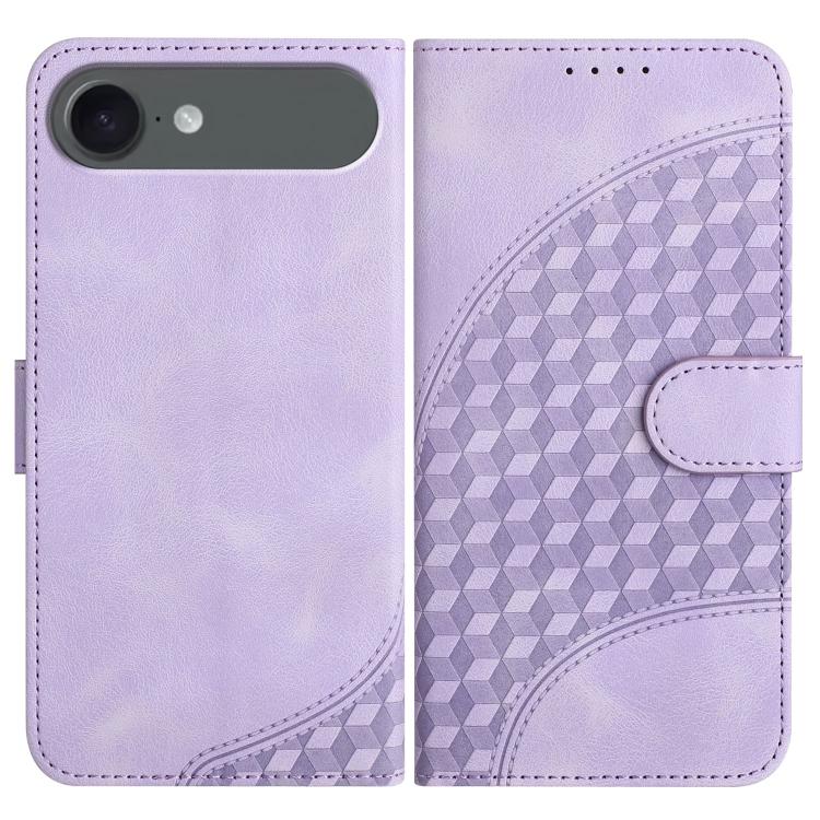 YX0060 Elephant Head Embossed Phone Leather Case with Lanyard – Lanyard, Card Slot, Leather, For iPhone 17, For iPhone Air, For iPhone 16 Pro Max For iPhone Air Light Purple