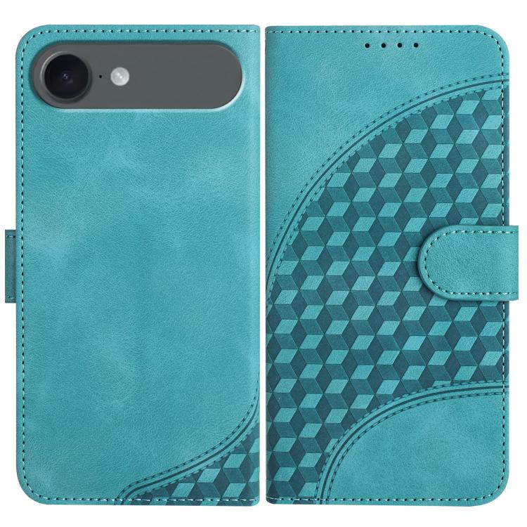 YX0060 Elephant Head Embossed Phone Leather Case with Lanyard – Lanyard, Card Slot, Leather, For iPhone 17, For iPhone Air, For iPhone 16 Pro Max For iPhone Air Light Blue