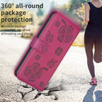 Four-leaf Embossed Leather Phone Case, For iPhone 15 Pro Max, For iPhone 15 Pro, For iPhone 15 Plus, For iPhone 15