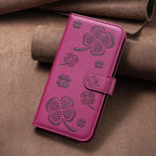 Four-leaf Embossed Leather Phone Case, For iPhone 11 Pro, For iPhone X / XS, For iPhone XR, For iPhone XS Max