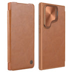 NILLKIN Qin Prop Series Flip Camera Cover Design Leather Phone Case, For Samsung Galaxy S24+ 5G, For Samsung Galaxy S24 5G For Samsung Galaxy S24+ 5G Brown