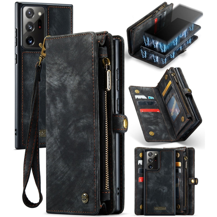 CaseMe-008 Detachable Multifunctional Horizontal Flip Leather Case with Card Slot & Holder & Zipper Wallet & Photo Frame – Card Slot, Flip, Leather, For Samsung Galaxy Note20 Ultra, For Samsung Galaxy Note20 For Samsung Galaxy Note20 Ultra Black