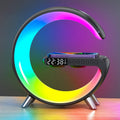 N69-1 Smart Bluetooth Speaker with Wireless Charger & Alarm Clock & Ambient Light, Support APP, Without APP Support APP Black