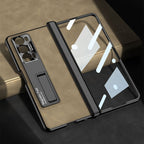 GKK Integrated Frosted Fold Hinge Leather Phone Case with Holder – Leather, For Honor Magic V2, For Honor Magic VS