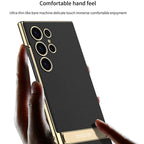 GKK Triumph Ultra-Thin Plain Leather Phone Case with Holder – Leather, Ultra-thin, For Samsung Galaxy S24 Ultra 5G