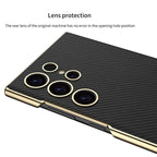 GKK Triumph Ultra-Thin Plain Leather Phone Case with Holder – Leather, Ultra-thin, For Samsung Galaxy S24 Ultra 5G